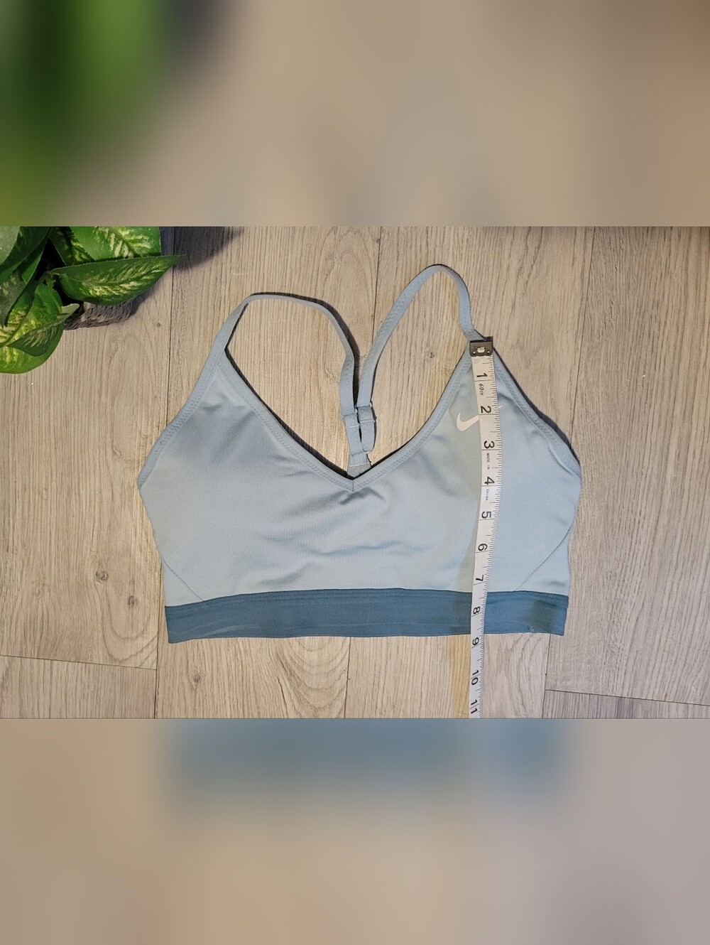 Nike Dri-Fit Indy Light Support Padded Sports Bra Light Blue & Dark Teal, Medium - Picture 6 of 15